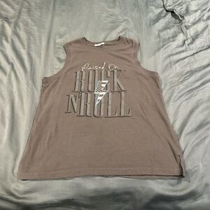 Maurices Charcoal Sleeveless Graphic Top